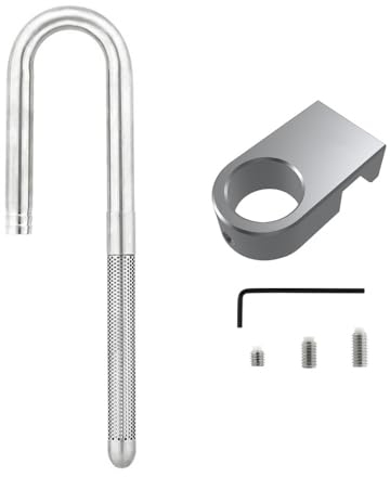 MiOYOOW Aquarium Zufluss Abflussrohr, Aquarium Filterrohr Edelstahl Zufluss Abflussrohre, Edelstahl Zufluss Abfluss Lily Wasserrohr mit Befestigungsklemme aus Aluminiumlegierung für Kleine Aquarium