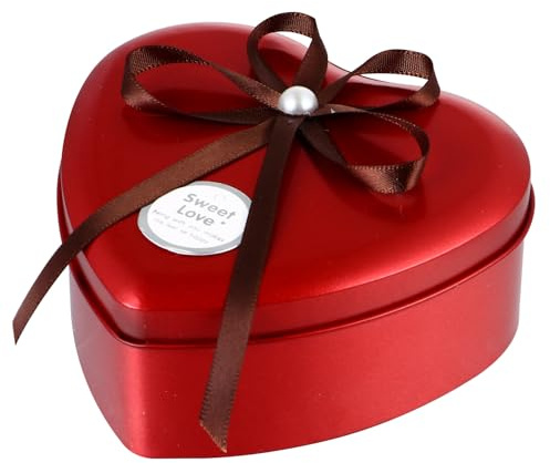 BESTonZON Metalldose Herz Dose mit Deckel Herzdose Metall Keksdose Hochzeit Geschenkbox Weihnachtsdosen Weihnachten Geschenkdose Teedosen Gebäckdose Leere Blechdosen Vorratsdose Blech Dosen