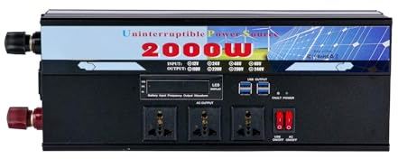 2000W modifizierter Wellen-USV-Wechselrichter LCD-Bildschirm Ladefunktion Outdoor-Haushalts-Multifunktions-Stromrichter (Size : 12V to 110V)