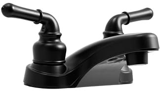 Dura Faucet DF-PL700C-MB RV 2-Loch Badarmatur mit klassischen 2 Griffen (mattschwarz)