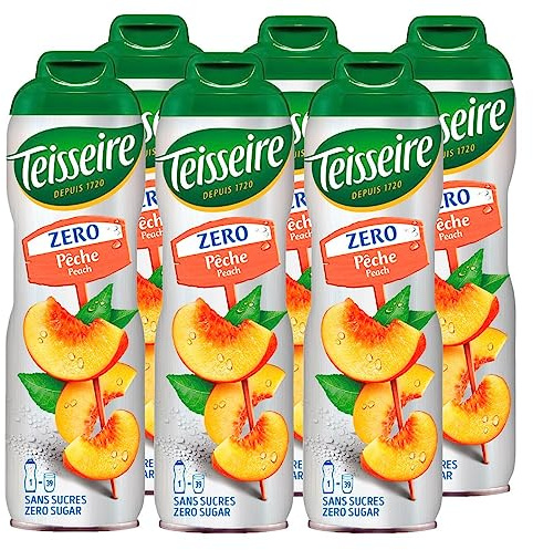 Teisseire Sirup Pfirsich/Peach zero Zucker 600ml - Cocktails (6er Pack)