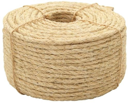 ShGaxin SPU:144791 Corde 100 % sisal 6 mm 100 m, rouleau en osier, corde décorative, pour tricoter des crochet, bobines de fil, panier de corde - SPU:144791