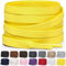 Miscly Cordones Planos de Algodón Encerado - Para Botas, Zapatillas y Zapatos, Disponibles en Varias Longitudes y Colores (Amarillo, 114 cm)