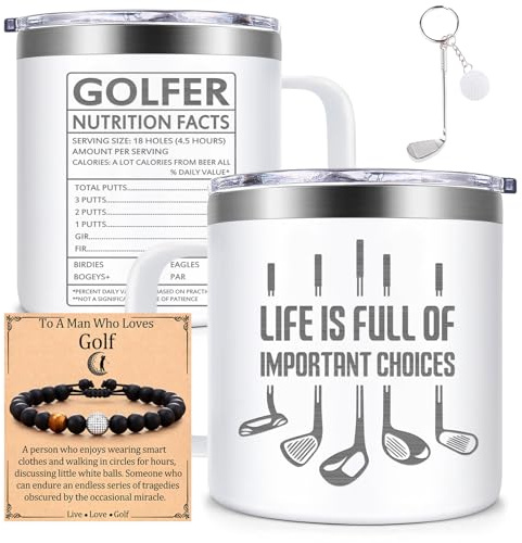 Fufendio Golf Gifts for Men - Golf Christmas Gifts - Life Is Full of Important Choices Mug 14oz - Golf Gifts for Men Golfers - Golf Gifts for Dad, Golf Players, Golf Lovers, Him