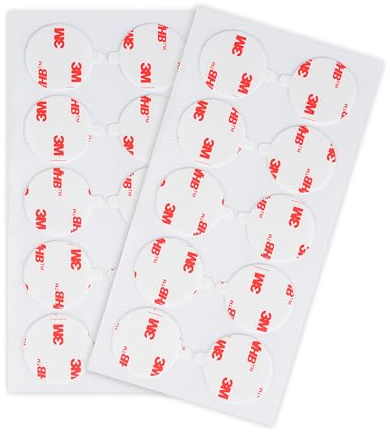 3M Cinta de Doble Cara 25 mm de Diámetro 20 Unidades Blanca | 0,6 mm de Grosor, Adhesiva de Montaje Redonda, para Decoración de Coches Casas Oficinas y Logotipos