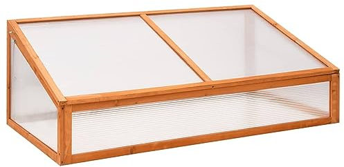 Genérico Invernadero Madera de Abeto Naranja 110x58,5x39 cm Casa y jardín,Jardín,Jardinería,Invernaderos Naranja 2,9kg