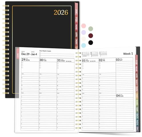 Forvencer Carnet de rendez-vous 2025 - Quart d'heure - Noir
