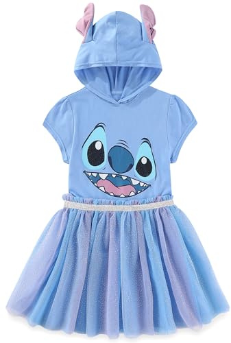Disney Lilo & Stitch Girls' Cosplay Hood with Ears, Tulle Dress for Big Children