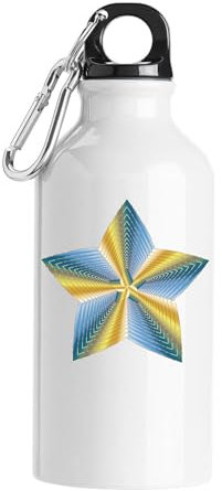 Cosmic Zest Bouteille d'eau touristique bleue et jaune avec dessus blanc