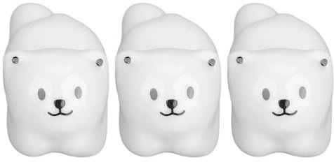 Enforose 3Pcs Ceramic Nail Art Pen Holder,Nail Stands For Nail Art,Cute Bear Shape Stable Prevent Rolling Nail Brush Holder,Nail Polish Holder Stand