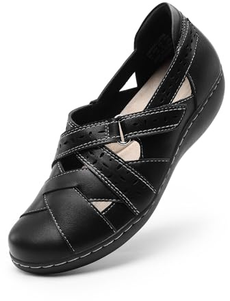 DREAM PAIRS Mocasines Soporte Arco Mujer,Negro,38