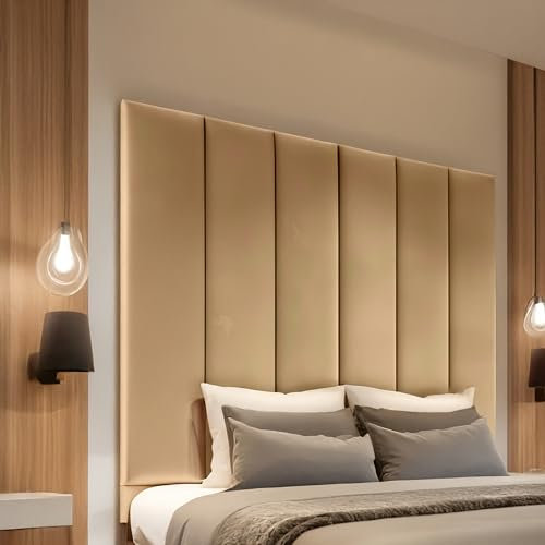 luxisleepltd Panels Tallest Plush velvet Fabric headboards Upholstered Headboard for divan bed frame sizes 3FT Single Small Double 4FT Double 4FT6 Kingsize 5FT + (Mink, 6ft S-king-50'' Tall)