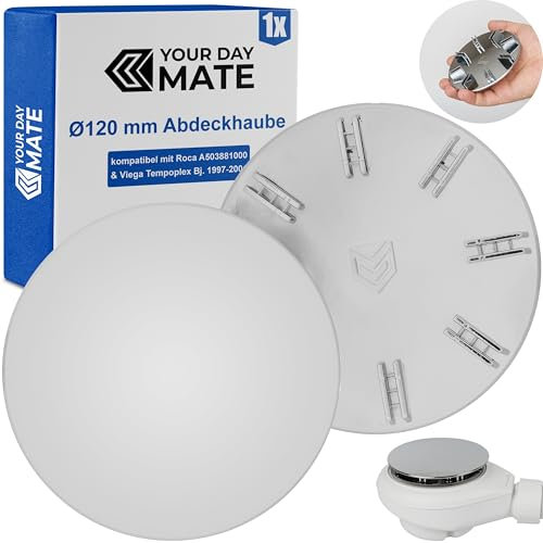 Tapa para desagüe de ducha, Ø 120 mm, compatible con el antiguo juego de desagüe Viega Tempoplex y Roca, sustituye al modelo A503881000, 6956.0, 192730