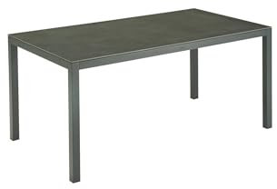 Liadomo Gartentisch Scalea - 160x90 cm - Keramik-Tischplatte - Granit-Optik - Aluminium-Gestell - pflegeleicht - wetterfest - Kratzfest - für Garten und Terrasse