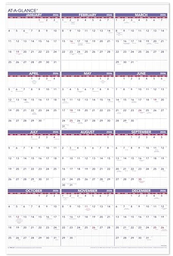AT-A-GLANCE 2026 Wall Calendar, Monthly, 24 x 36, Extra Large, Paper (PM122826)