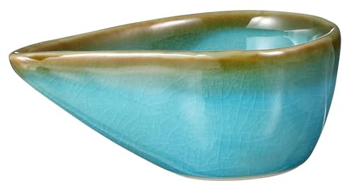 Hemobllo Petit Plat Céramique pour Masque Facial Coupelle Diffuseur Huiles Essentielles Parfumée Design Goutte Eau Bleu pour Salon de et Usage Domestique