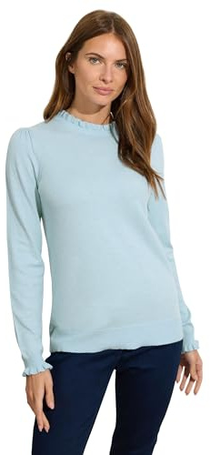 M&Co Frill Neck Knitted Jumper - Women's Light Blue