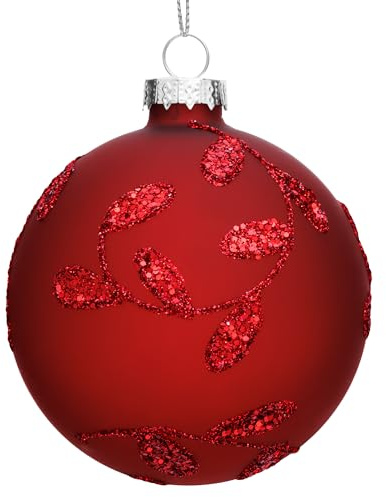 SIKORA Highlights 4er Set ausgefallene Christbaumkugeln aus Glas Rot besondere Weihnachtskugel Christbaumschmuck, Farbe | Modell:Modell Paris rot, Höhe in cm:8 cm
