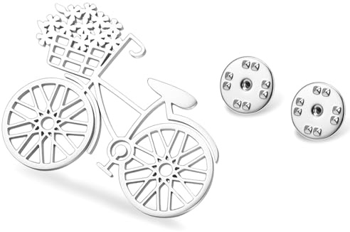 Fahrrad Brosche für Damen Teenager Edelstahl Fahrrad Anstecknadel Sportliebhaber Schmuckzubehör für Abzeichen Stoff Rucksack Hut Dekoration