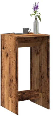 HETFTJN Bartisch Altholzoptik 51x50x103,5 cm massiver Holzwerkstoff mit Wandbefestigung Modernes Design für Küche Esszimmer Balkon Wohnzimmer