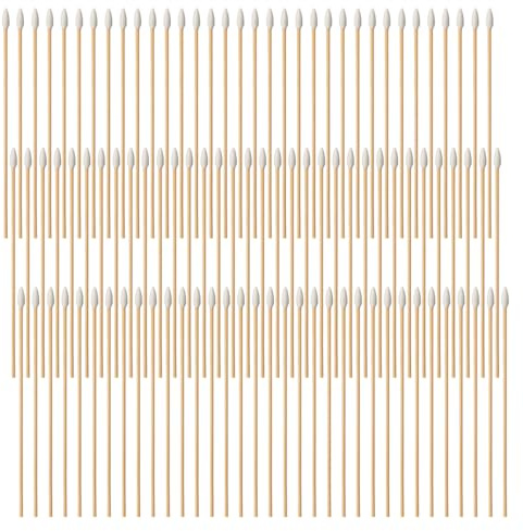 Lotsdonxia 200 Pcs Extra Long Wooden Cotton Buds Swabs with 15cm Handles for Arts, Crafts, Makeup, Cleaning, Precision Application and Jewelry Polishing