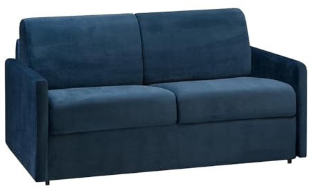 Vente-unique - Schlafsofa 2 Calife - Samt - Marineblau