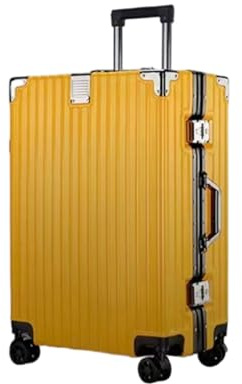 Hardware Tribe 54 x 21 x 34 cm Handgepäck mit vierrädrigen, omnidirektionalen leisen Rädern, ABS- und PC-Verbundmaterial, Rahmen aus Aluminium-Magnesium-Legierung, 90 kg druckfester Koffer., gelb