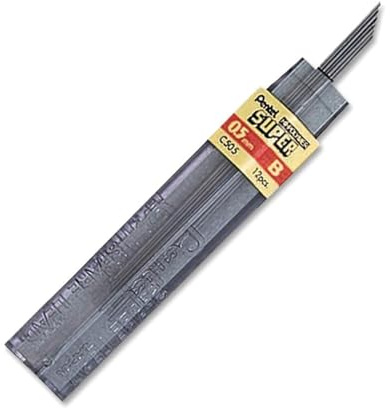 Pentel C505-B Druckbleistift-Mine HI-POLYMER SUPER, Härtegrad: B