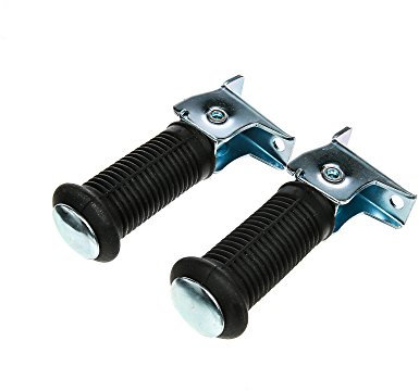 MZA: 2x Beifahrerfußraste, rund, Schwarz, Aluminium