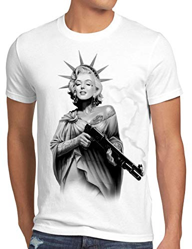 style3 Marilyn Liberty Tattoo T-Shirt Herren Freiheitsstatue USA New York