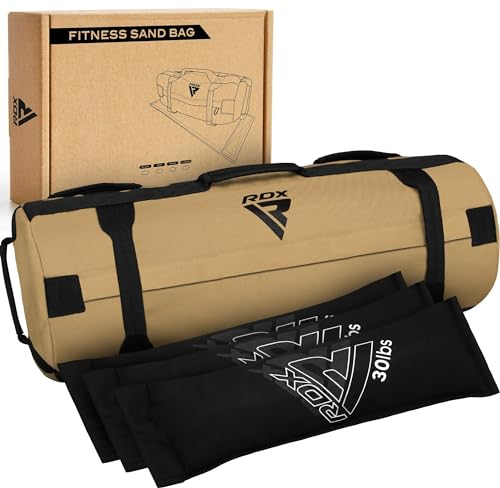 RDX Gewichtssack für Fitness Krafttraining, Ungefüllten Power Bag mit 8 Griffe, Core Sandbag Gewichtete, 2-90 KG Sandsack Ideal für Viele Functional Training Running Rucking Strongman Lifting Workout
