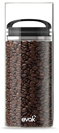 Prepara Evak Compact Glass Food Storage, Large, Black