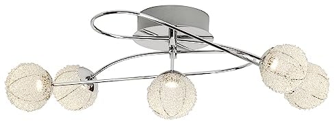 BRILLIANT Lampe Dajana LED Deckenleuchte 5flg chrom/alu | 5x 5W LED integriert, (400lm, 3000K) | Energiesparend und langlebig durch LED-Einsatz
