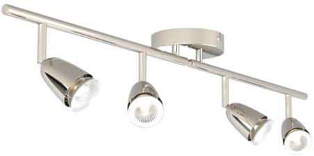 National Lighting Led Celing Lights Rotatable, 4 Way Ceiling Spolights, Chrome Plated Finish, for Living Room, Kitchen, Bedroom, GU10 Led Compatible