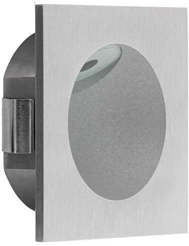 EGLO LED Einbaustrahler Zarate 1, Spot aus Aluminiumguss und Kunststoff | Einbauleuchte in Silber, Weiß, Einbauspot flach, L x B 8 cm
