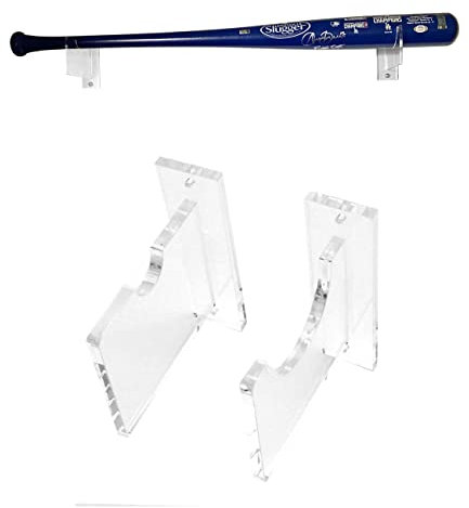 Top Stage Klare Baseballschläger-Display-Wandhalterung, horizontale Halterung, Softball-Schlägeraufhänger, 11,4 x 11,4 cm, keine Hülle, für Spielzimmer