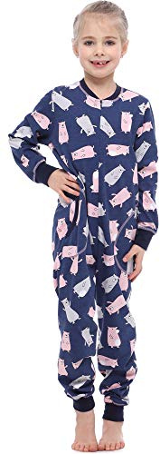 Merry Style Mädchen Schlafstrampler Strampelanzug MS10-186(Marineblau Teddybär, 146-152)