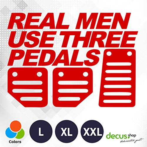 Decus Shop Real Man use Three Pedals XXL 0112 (rot) // Sticker OEM JDM Style Aufkleber