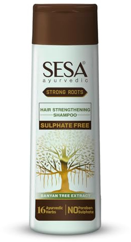 Sesa Ayurvedische starke Wurzeln Haarstärkendes Shampoo + Spülung zur Kontrolle von Haarausfall und Haarwachstum | Alle Haartypen | Frei von Parabenen und Sulfaten | 200ml (1er Pack)