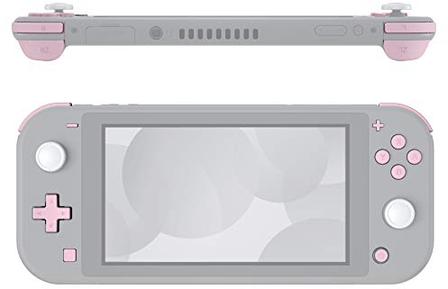eXtremeRate Boutons de Remplacement ABXY pour Switch Lite, ABXY Home Filmer Plus Moins Dpad L R ZL ZR Trigger pour Switch Lite, Kit de Boutons Remplacé Rose avec Outils pour NSL