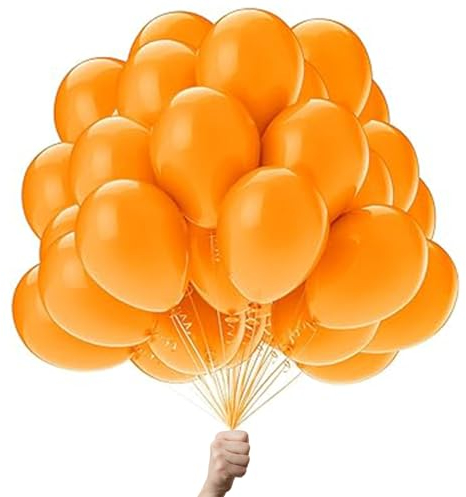 Orange luftballons - 100% Reiner NATURLATEX - Premium Qualität - Latex Party Ballons - Metallic Ballons - Geburtstag Dekoration - Bunte Luftballons 50