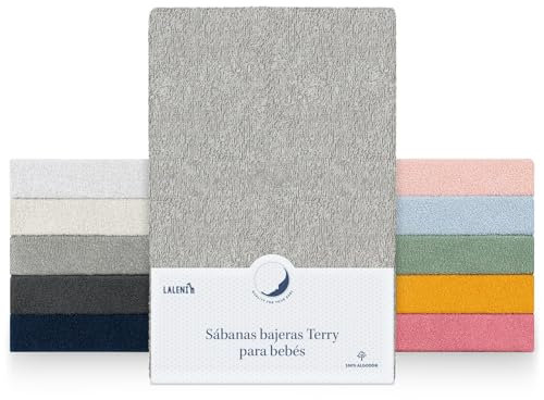 Laleni Frottee Spannbettlaken 50x89cm - Oeko-TEX Zertifiziertes Bettlaken, Faltenfreie Spannbetttücher für Kinderbett, Babybett und Moses Körbchen, Moonlight Grey - Grau