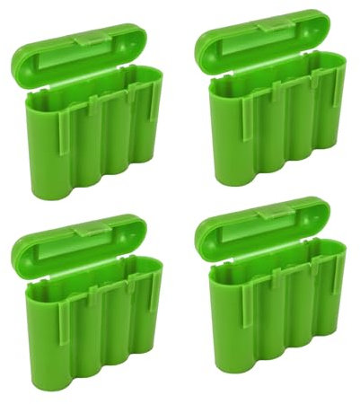 4 EBC Battery AA AAA CR123A Green Battery Holder Storage Cases