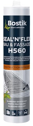 BOSTIK H560 Seal´n´Flex Bau & Fassade Schwarz – Hybrid-Dichtstoff, Weichelastisch, Vielseitig, Lösemittelfrei, Geringer Schrumpf, Für Innen-und Außenbereich, 290ml
