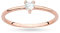 MARKO Roségold Damen-Goldring mit 0,10Ct Diamant in Form eines Herzens | 14 Karat Gold (585) | Goldring inklusive Box | Goldring für Frauen (Diamant, 51 (16.2))