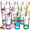 KADAX Schnapsgläser Set, 28ml, 12 Stück - Shotgläser für Alkohol, Brand, Vodka, Sambuca - Mehrfarbige Stamper für Party (Kurze Gläser, Pinnchen)