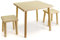 Holzfee Kinder-Sitzgruppe Holz massiv Tisch und Stuhl Hocker Kiefer lackiert