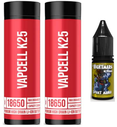 VAPCELL K25 18650 Rechargable 2500MAH Nicotine Free (2 Pack)