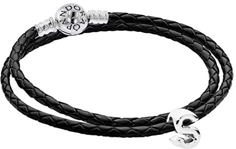 PANDORA Damen-Armband Silber 925 mit Charm Buchstabe S 41737-41 41 cm
