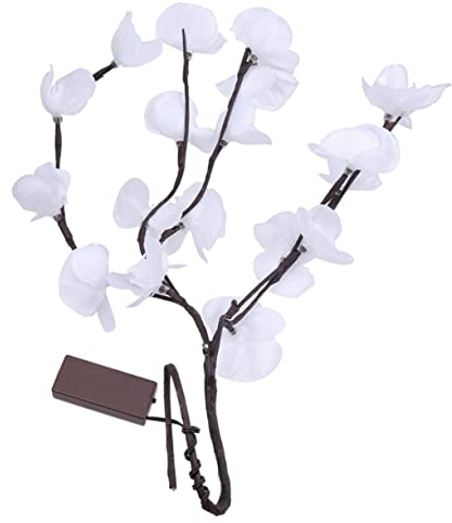 OSALADI Chic Orchideen-licht Dekorative Led Nachttischlampe Mit Verstellbaren Ästen Für Stilvolle Und Partydetekoration Warmweiß Batterielos